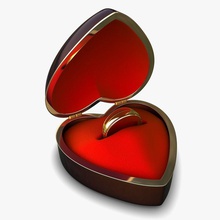 ring box furnishings gold heart heartshaped model pit3dd red ringbox velvet vray wedding 3d print model - Mito3D