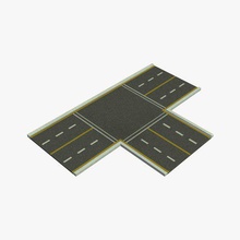 roadsectiont v2 road section t intersection architecture printable lowpoly 3d print model - Mito3D