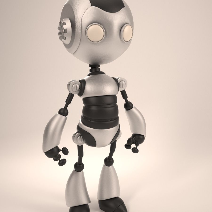 robot 3d android cartoon character cute droid game little machine metal model realistic robotic texture toy volkodav909 3D print model - Mito3D
