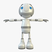 carácter de robot 3d 3dcartoonist android bionic cartoonlowpoly lindo cyborg droid fi gratuita futuro juego humanos humanoide inferior mech modelo las mascotas poli realista el robótica sci juguete 3d print model - Mito3D