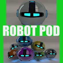 robot pod v2 character cyber cybernetic fi fly laser mech mecha model probe richenks robotic sci shipping spacecraft spaceship tech transport ufo weapon 3d print model - Mito3D