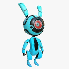 robot rabbit 3d bot cartoon character cyborg droid erector fi funny futuristic hare installer man marmoset max mech mecha model police rabbits renata3d sci soldier vray 3d print model - Mito3D