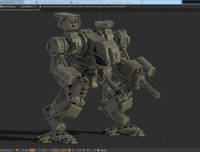 robô de guerra 3d o personagem design futuro jogo gen arma inferior mapa max mech mecha modelo seguinte normal poli poligonal scifi soldado tanque a guerreiro 3d print model - Mito3D