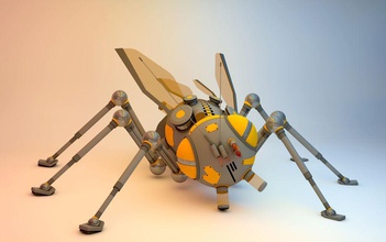 robotique bug 3d animal abeille caractère les insectes minimacman de modèle le robot la guêpe 3d print model - Mito3D