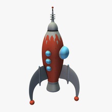rocket ship v1 outer space spacecraft printable lowpoly 3d print model - Mito3D