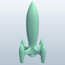 rocketship v2 rocket ship outer space spacecraft printable lowpoly 3d print model - Mito3D