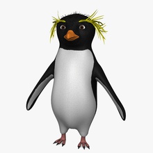 pingüino penacho amarillo abramsdesign animal la antártida de aves tolva vida en marina modelo océano el rock mar sealife 3d print model - Mito3D