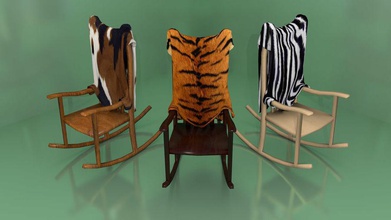 Schaukelstuhl tierischen Haut Tier Stuhl Tuch Einrichtung Möbel kusha4jesus Modell pony rock tiger Holz zebra 3d print model - Mito3D