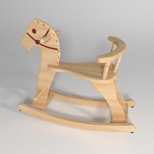rocking horse 1 animal balance chair child design furnished furniture game interior kid lower model nursery ocstard playing poly pony rock room seat toy wooden 3d print model - Mito3D