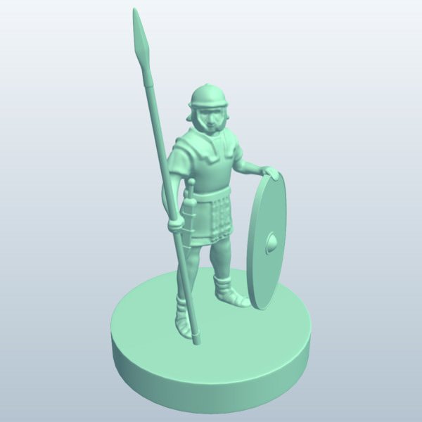 roman soldierslong spear shield v2 soldiers long people printable lowpoly 3D print model - Mito3D