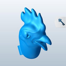 rooster head v1 animals printable lowpoly 3d print model - Mito3D