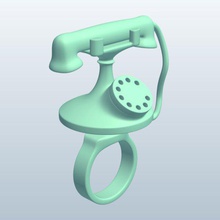 rotary phone v1 ring jewelry printable lowpoly 3d print model - Mito3D
