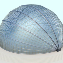 o roto-dome grande 3d de arquitetura prédio legal digital cúpula fantasia vidro verde a casa inteligência modelo moderno qualidade girar roto rodada scifi esferas estrutura único 3d print model - Mito3D