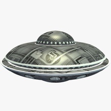 round 50s flying saucer v1 outer space spacecraft printable lowpoly 3d print model - Mito3D