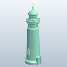 round lighthouse v1 buildings printable lowpoly 3d print model - Mito3D