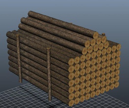 la madera redonda ronda de pila leña elemento 3d print model - Mito3D