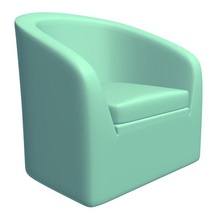 redondeado de la recepción silla v1 presidente muebles imprimible lowpoly 3d print model - Mito3D