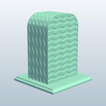 dikdörtgen zig zag v1 yuvarlak zigzag desen kulaklık tutucu yenilik yazdırılabilir lowpoly 3d print model - Mito3D
