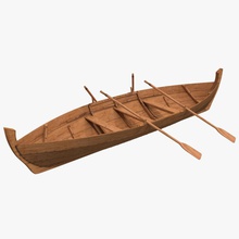 kürek tekne 3d molier bot balık uluslararası göl cankurtaran longboat deniz model eski ek sandal nakliye küçük spor ulaşım Seyahat araç gemi su ahşap 3d print model - Mito3D