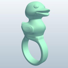 v1 lastik ördek kauçuk yüzük takı yazdırılabilir lowpoly 3d print model - Mito3D