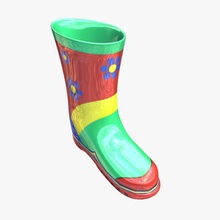 rubberrainboot v02 rubber rain boots apparel printable lowpoly 3d print model - Mito3D