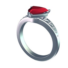 bague rubis v1 ruby de l'anneau bijoux imprimable lowpoly 3d print model - Mito3D