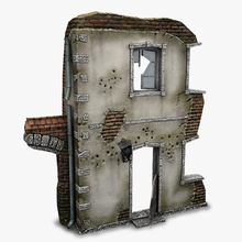 ruína b 2 arquitetura exército bemola prédio exterior fantasia a casa um marco modelo de idade estrutura guerra ww 1 ª mundial 3d print model - Mito3D