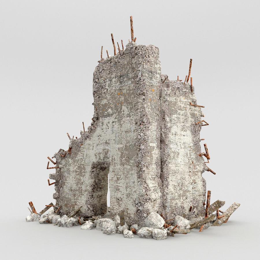 rovine di edifici architettura edificio castello catapultando caos dump fort immondizia tutore storia casa re il metallo modello palazzo parti la rovina scena struttura torre vgvladimir muro guerra i rifiuti 3D print model - Mito3D