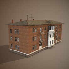 Rus tuğla ev Daire mimarlık bina SSCB şehir dış cephe tarihi model Rusya Sovyetler yapısı kentsel verbaska vladivostok 3d print model - Mito3D