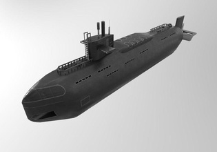 Rus nükleer denizaltı tekne dhk krm mücadele askeri model güç nakliye çelik alt teknoloji sualtı savaş deniz silah 3d print model - Mito3D