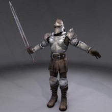 pas şövalye zırh karakter fantezi oyun kask insan ivanpxxx knight Ortaçağ film paslı kılıç savaşçı 3d print model - Mito3D
