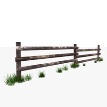 rustic fence - wooden low poly architecture barrier boundary elements game garden gate hedges hoarding house industrial lower model parking parts solvod wood 3d print model - Mito3D