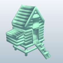 Rustikale kleine Hühnerstall v2 rustikal klein Huhn coop Gebäude bedruckbar ist lowpoly 3d print model - Mito3D