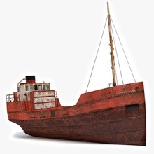 rusty cargo abramsdesign bateau fret commercial du poisson marine de modèle moteur la vieux voile expédition à france étape véhicule navire l'eau des embarcations 3d print model - Mito3D