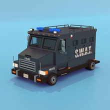 swat truck boris mesaros car cartoon city game glass gun heavy interior isometric law lower lowpoly model motion police poly render road s w t semi town toy vehicle wheel 3d print model - Mito3D