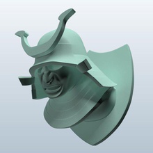 samurai helmet mount v1 decorations printable lowpoly 3d print model - Mito3D