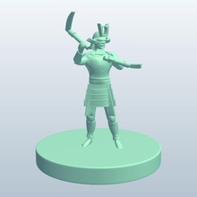 samurai warriorkama foice v3 guerreiro kama pessoas printable lowpoly 3d print model - Mito3D