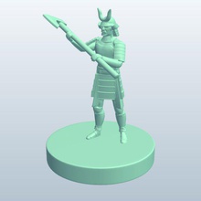 samurai warriorono axe v2 warrior ono people printable lowpoly 3d print model - Mito3D