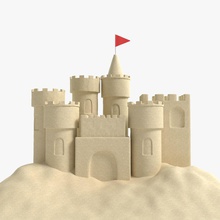 sand castle 2 abramsdesign Architektur Strand Gebäude Burg Modell Ozean Palast sandcastle Szene Meer Struktur - Spielzeug 3d print model - Mito3D