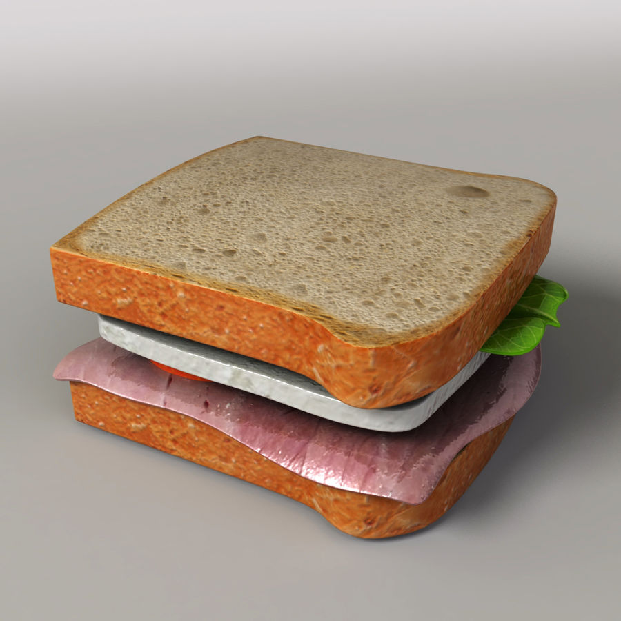 sandwich bread cheese cheeseburger eat food ham hamburger lunch makeionesco meat model radish salad tomato 3D print model - Mito3D