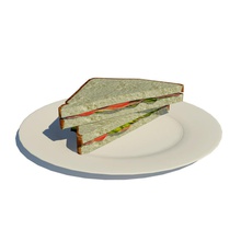 sandwich bacon bread food icreate model plated snack tomato 3d print model - Mito3D