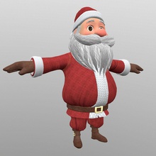 santa claus 3d areyera cartoon character clause clothes game guys human lower male man model poly stylized 3d print model - Mito3D