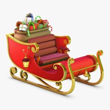santa sleigh am appropriate cart christmas clip fim game holiday minh da model object snow use vehicle 3d print model - Mito3D