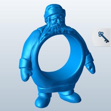 santaclaus v2 servilleta anillo santa claus de los hogares elementos imprimible lowpoly artículos para el hogar 3d print model - Mito3D