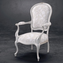 savio firmino 3009 w antique armchair art baroque chair classic deco dining flyingcube furnishings furniture home italian kitchen model realistic seat stool vintage vray white wood 3d print model - Mito3D