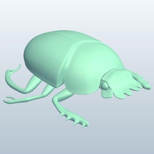 scarab beetle v1 insects printable lowpoly 3d print model - Mito3D