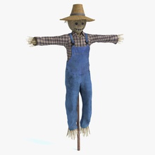 scarecrow 2 abramsdesign autumn character clothes cornfield crow fall farm farmer field halloween hat hay model post scared seasonal straw 3d print model - Mito3D