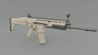 la cicatriz cerca de los modelos fl fn arma fuego alta l máquina militar modelo moderno poli rifle guerra 3d print model - Mito3D