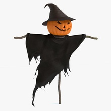 scary scarecrow abramsdesign autumn character clothes cornfield crow fall farm farmer field halloween hat hay jack lantern model o post pumpkin seasonal straw 3d print model - Mito3D