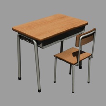 carteira escolar cadeira de classe em sala aula secretária mobiliário móveis alta aprendi a escola estudante tabela universidade madeira escrita xdusk 3d print model - Mito3D